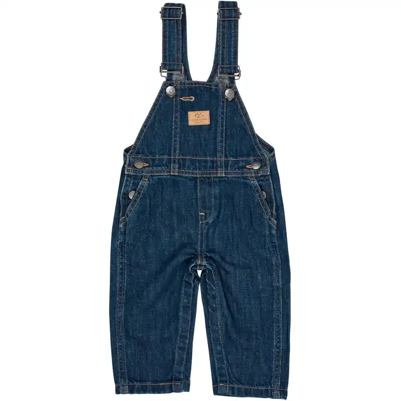 Copenhagen Colors Dark Indigo Blue Washed Organic Baby Överalls Endast idag