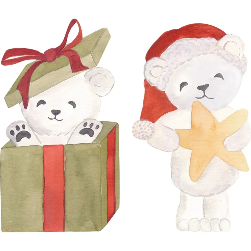 That‘s Mine White Wallsticker Santa Bears Utförsäljning