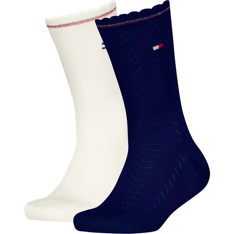 Tommy Hilfiger Navy Kids Strumpor 2-Pack 3D Cable Erbjudande
