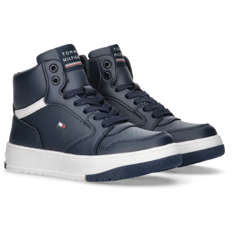 Begränsat antal Tommy Hilfiger Blue Mid Cutlace-Up Sneaker