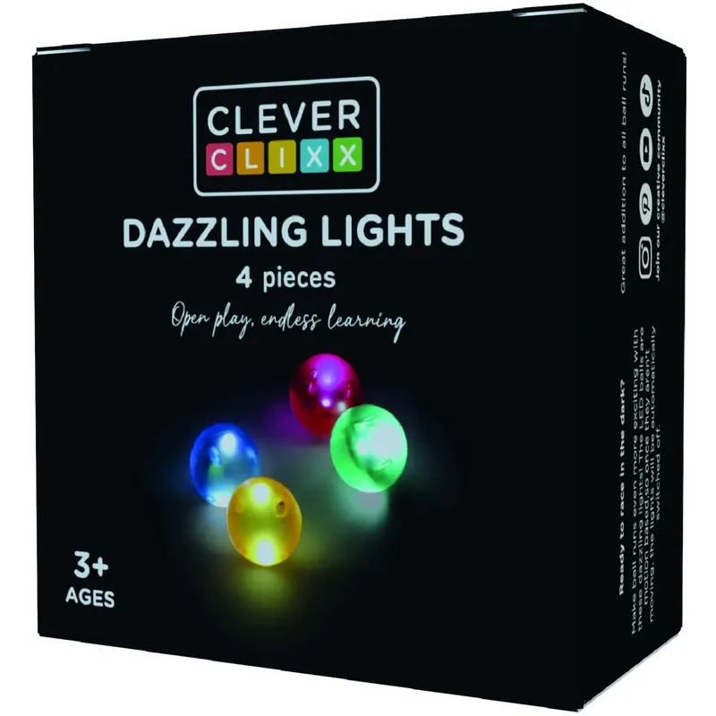 Cleverclixx Flerfärgade Bollar Pack Bländande Ljus 4 stycken Trygg betalning