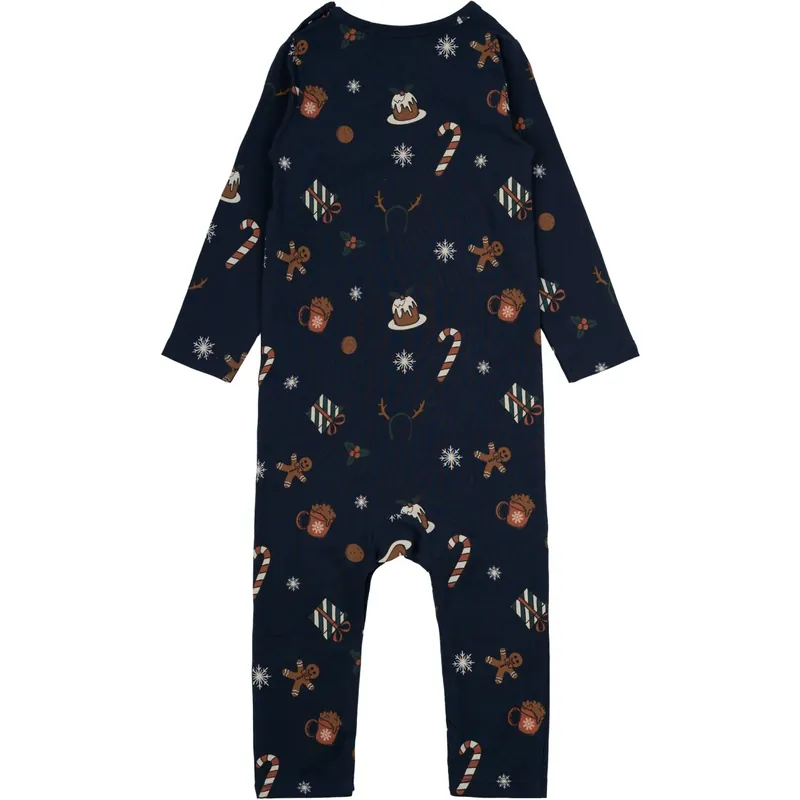 Säker betalning THE NEW Siblings Navy Blazer AOP Holiday Jumpsuit