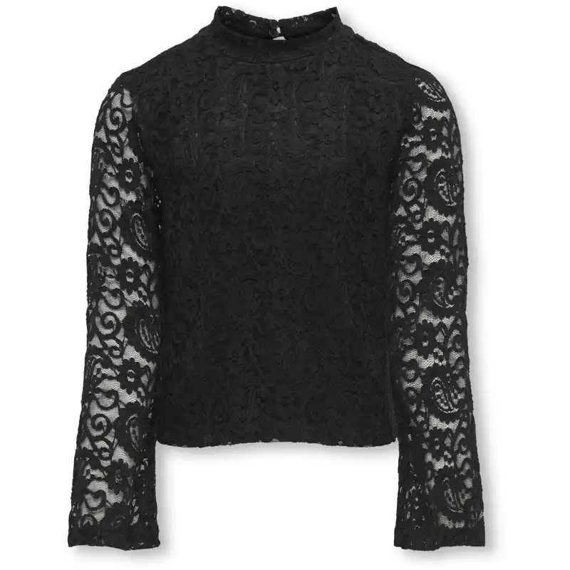 kids ONLY Black Milly Flared Sleeve Lace Blus Snabb frakt