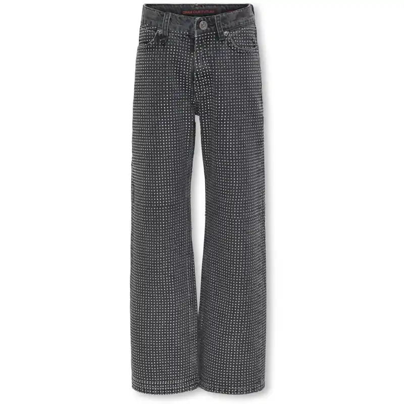 Begränsad tid kids ONLY Grey Denim Hudson Wide Deco Denim Jeans Red Cro