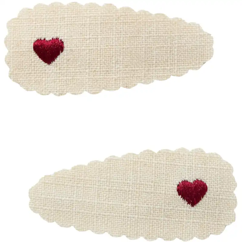 Lil‘Atelier Turtledove Heart In Sand Collar Olala Hårspännen 2-Pack Snabb leverans