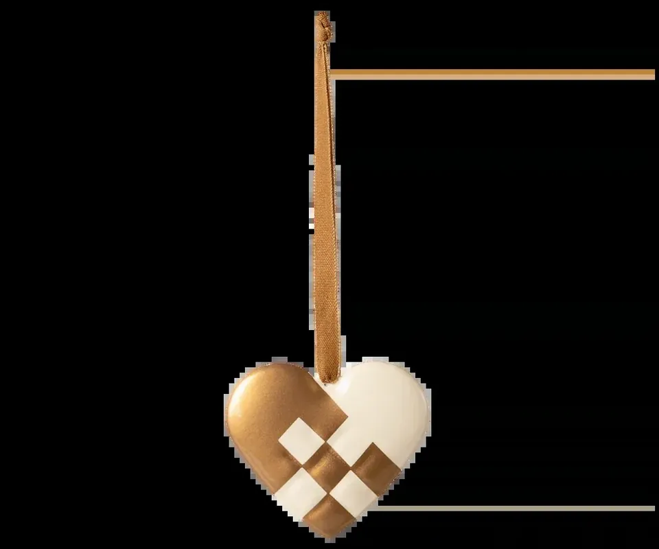 Premium Maileg Metallprydnad, Litet hjärta - Guld