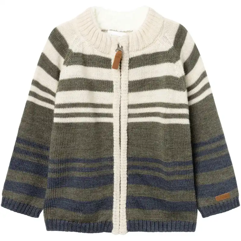 Name It Mulled Basil Wriss Ull Stickad Cardigan Extra rabatt
