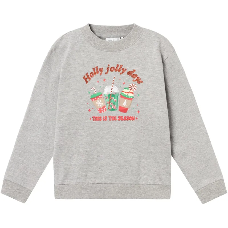 Extra rabatt Name It Grey Melange Ruljul Regular Sweatshirt