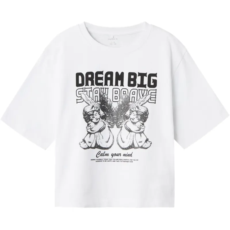 Name It Bright White Rusa 2/4 Regular T-Shirt Snabb frakt
