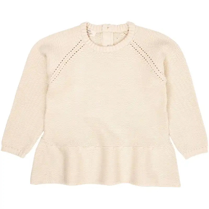 Erbjudande COPENHAGEN COLORS Cream Knitted Pullover W. Frill