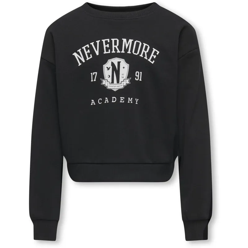 kids ONLY Black Nevermore Nevermore Life Licens O-Neck Sweatshirt Sista chansen