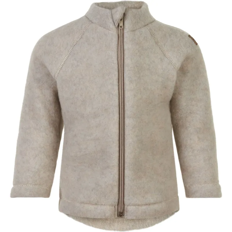 Mikk-Line Melange Offwhite Ull Baby Jacka Begränsat erbjudande