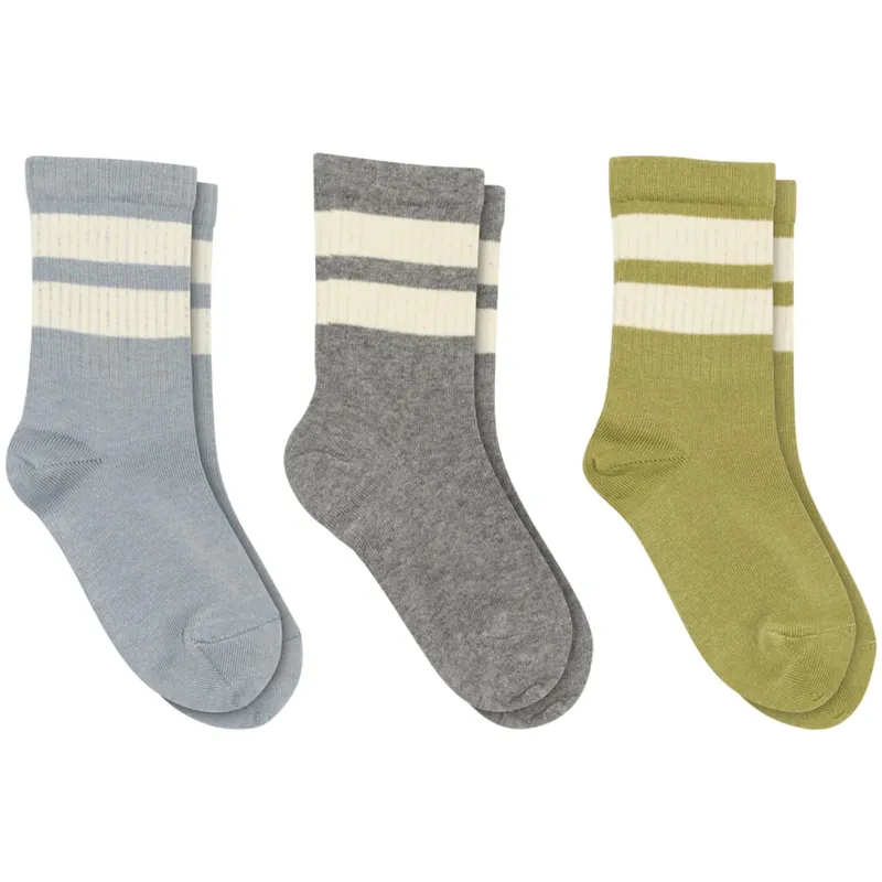 Bästa pris Mp Danmark Dusty Blue Anker strumpor - 3-pack