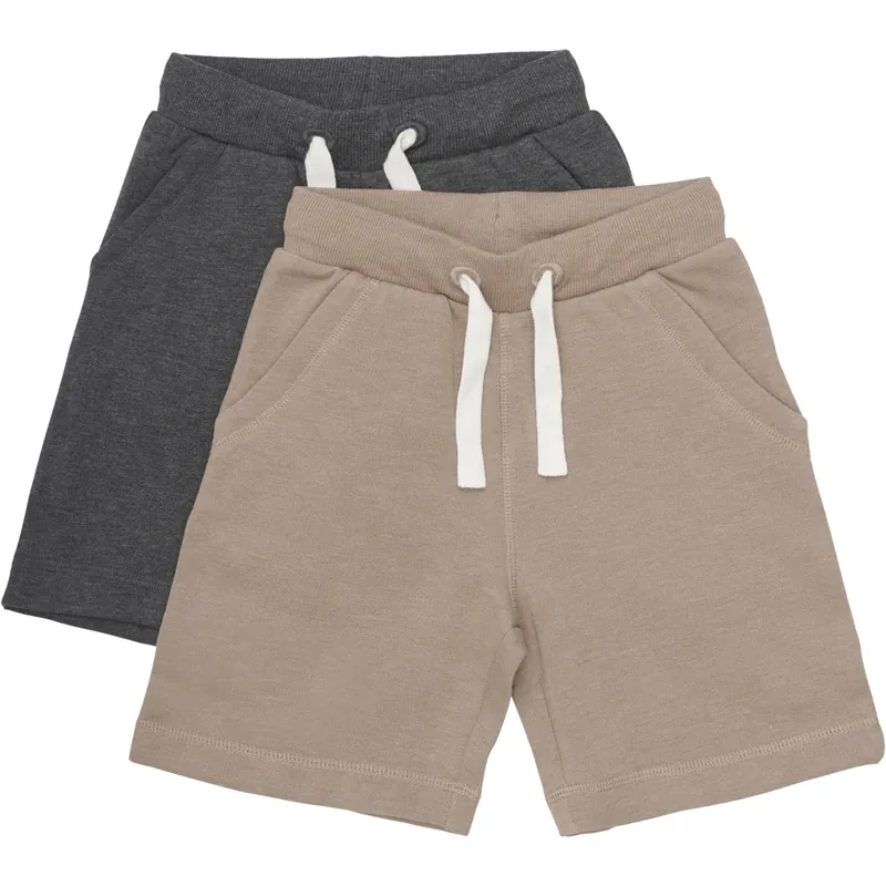 Rabatter Minymo Fossil Basic 53 Sweat shorts 2-pack