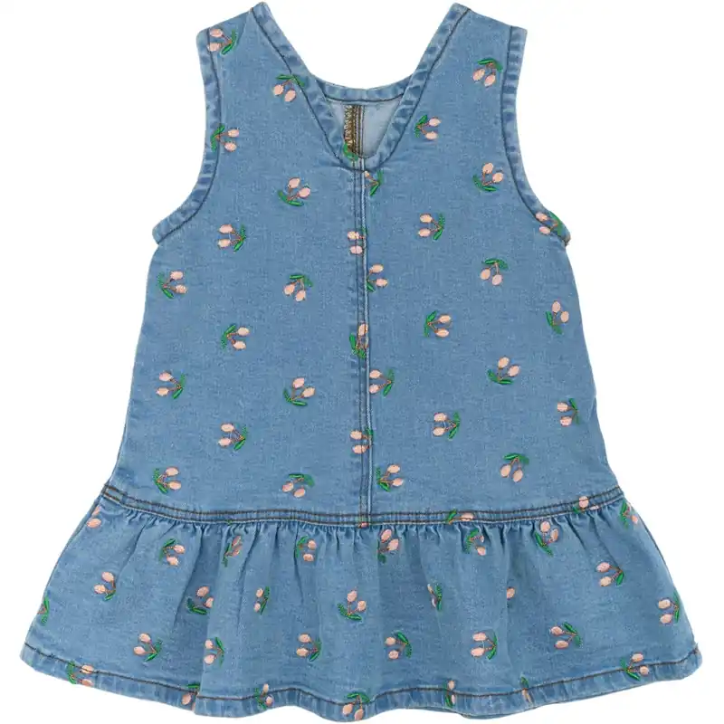 Premium THE NEW Siblings Light Blue Denim Embroidery Ovia Denim Klänning