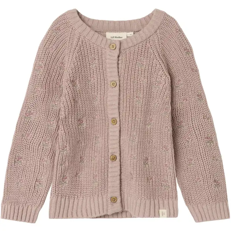 Lil‘Atelier Shadow Gray Emlen Embroidery Ao Stickad Cardigan Köp nu