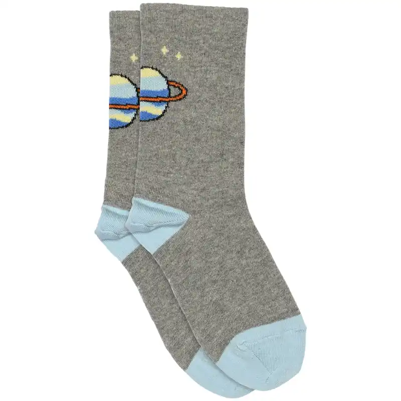 MELTON Light Grey Melange Planet strumpor Outlet