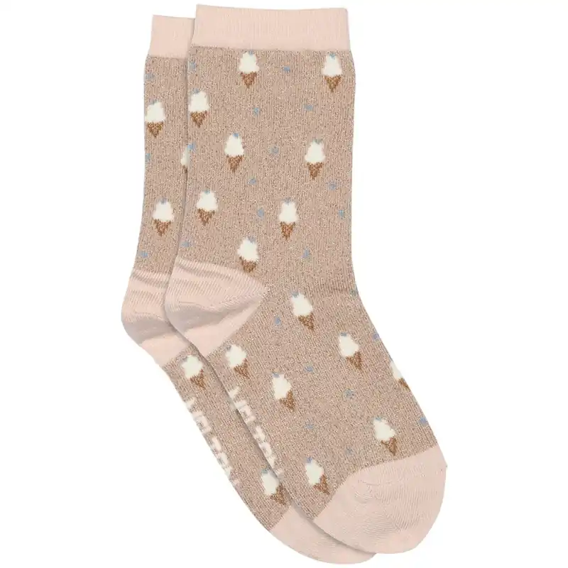Premium MELTON Alt Rosa Glass glitter strumpor