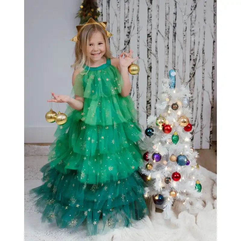 Endast idag Great Pretenders Christmas Tree Dress with Headpiece, SIZE US 3-4