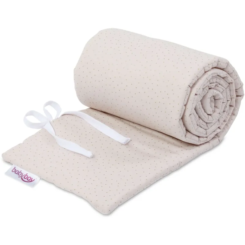 Nyhet babybay ® Beige Glitter Dots Gold Sängstång Ekologisk Bomull Royal