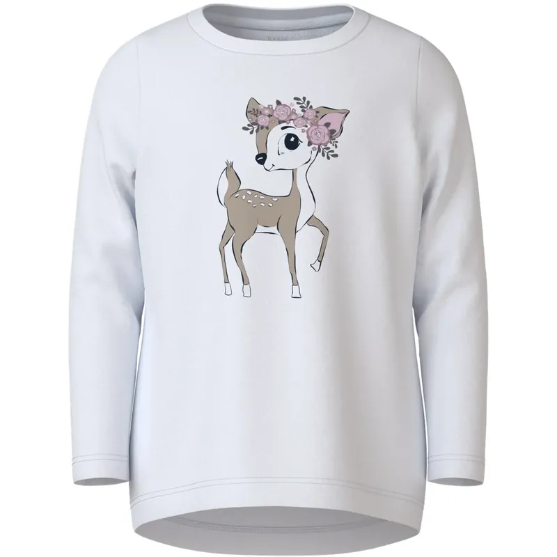 Endast idag Name It Bright White Flower Deer Vix Blus