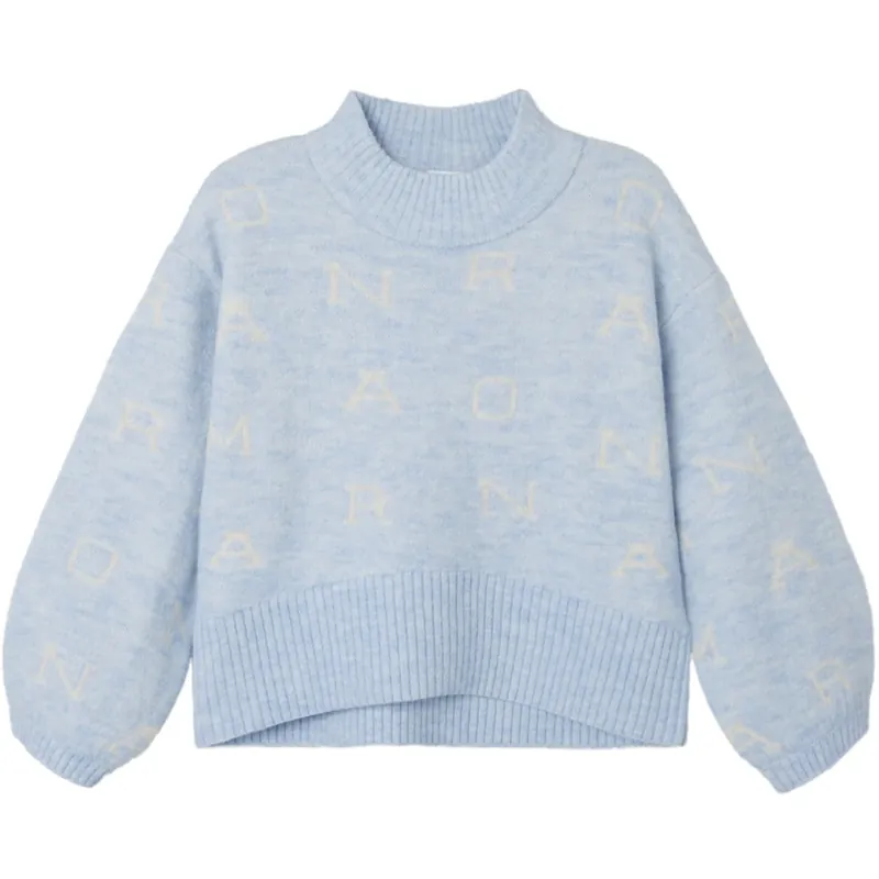 Kampanjpris Name It Chambray Blue Melange Neify Oversize Stickad Blus