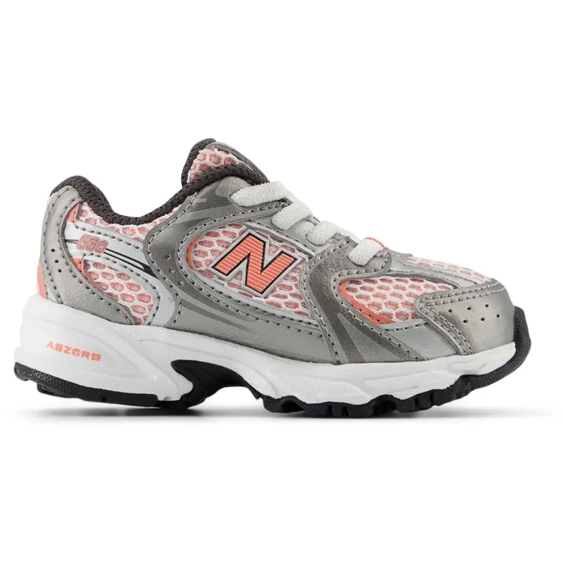 Rea New Balance Dark Silver Metallic New Balance 530 Kids Bungee Lace