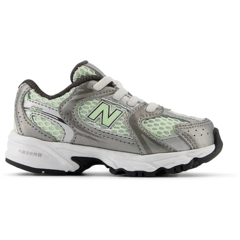 New Balance Dark Silver Metallic New Balance 530 Kids Bungee Lace Outlet
