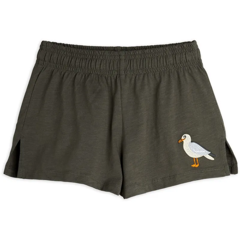 Mini Rodini Black Seagull Embroidery Shorts Snabb leverans