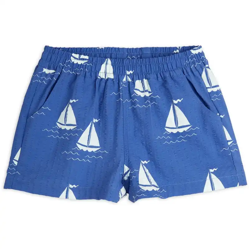 Rabatter Mini Rodini Blue Sailing Boats AOP Woven Shorts