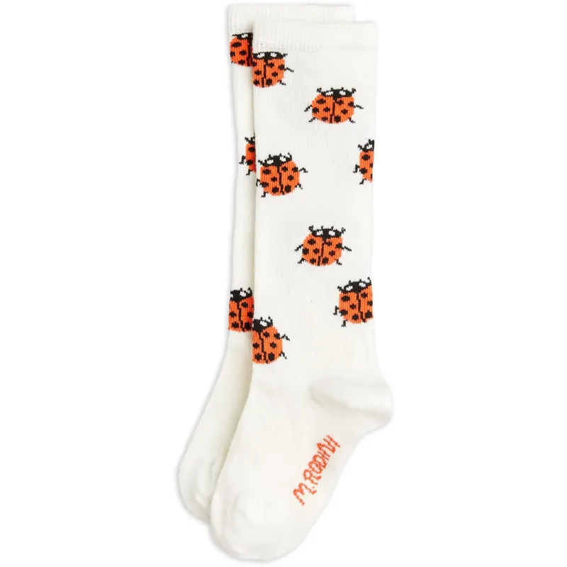 Mini Rodini White Ladybugs Knee-High Strumpor Lågt pris