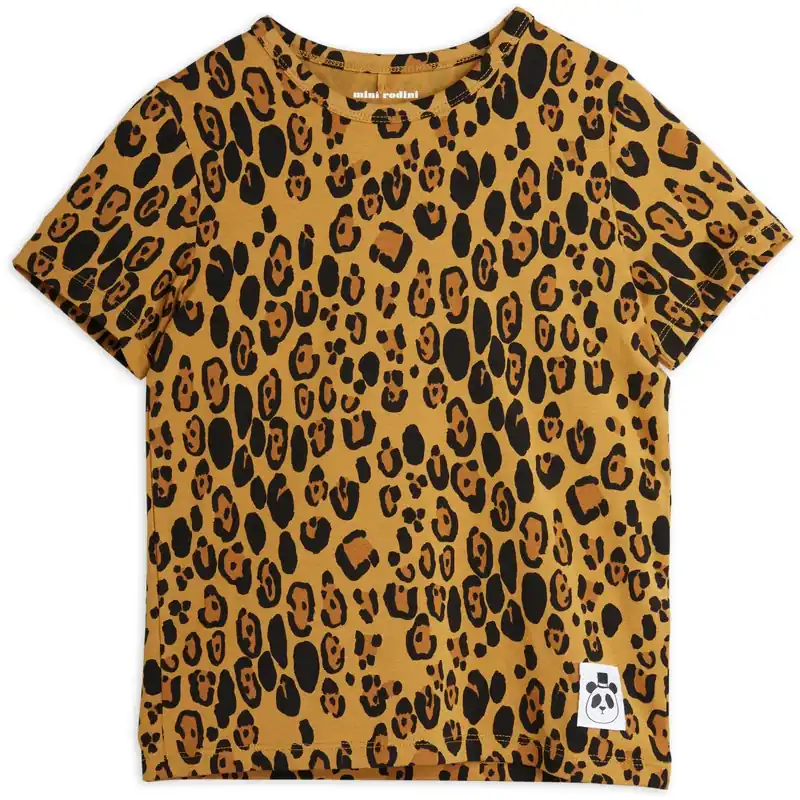 Begränsat erbjudande Mini Rodini Beige Basic Leopard T-Shirt