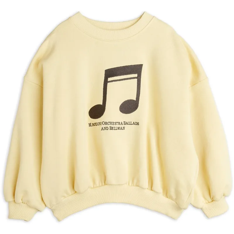 Mini Rodini Yellow Note Embroidery Sweatshirt Begränsat erbjudande