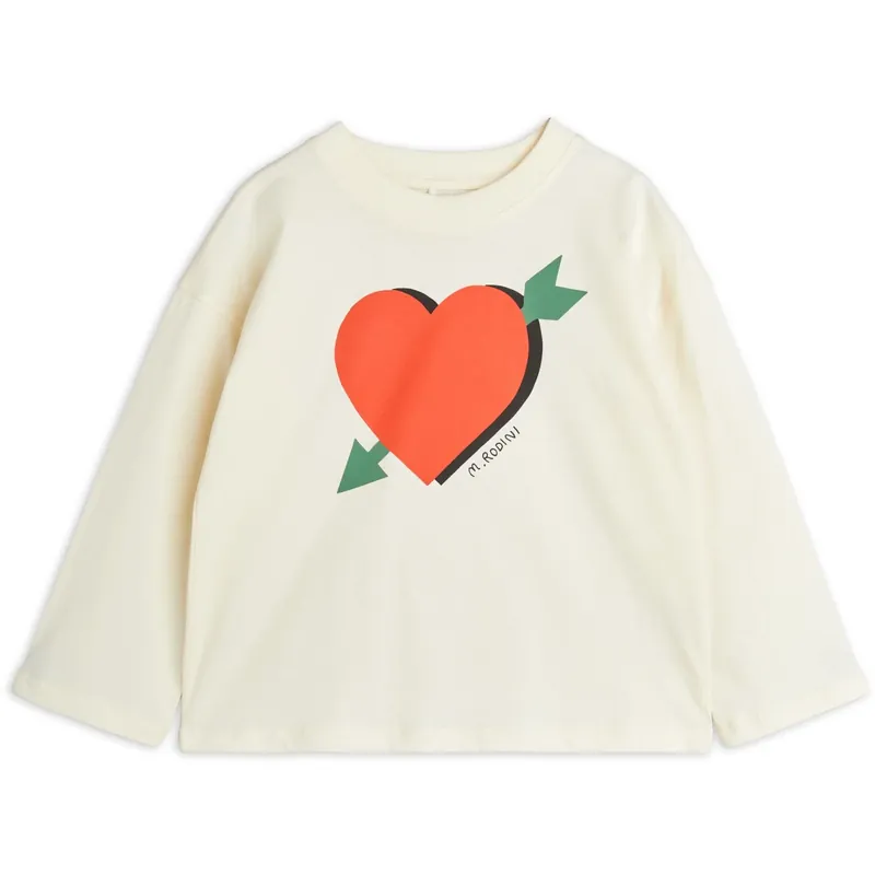Sänkt pris Mini Rodini Offwhite Arrowed Heart Blus