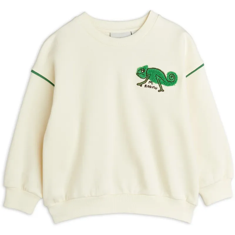 Billigare Mini Rodini Offwhite Lizard Chenille Sweatshirt