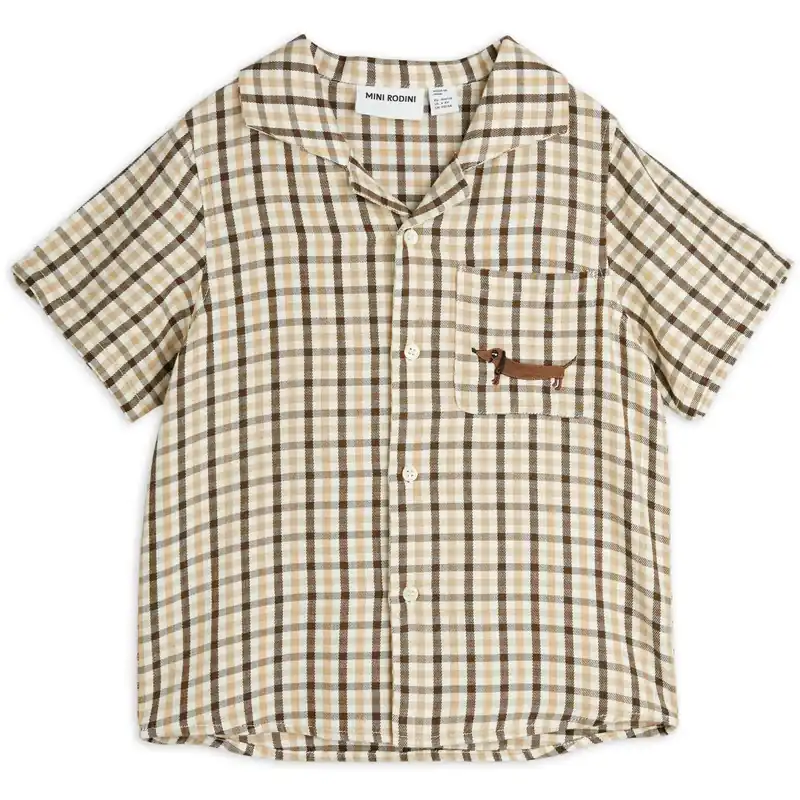Rabatt Mini Rodini Beige Gingham Woven Skjorta