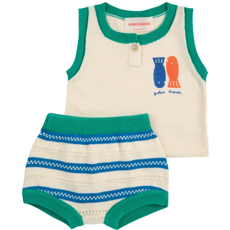 Bobo Choses Offwhite Lucky Fish Stickad Set Endast denna vecka