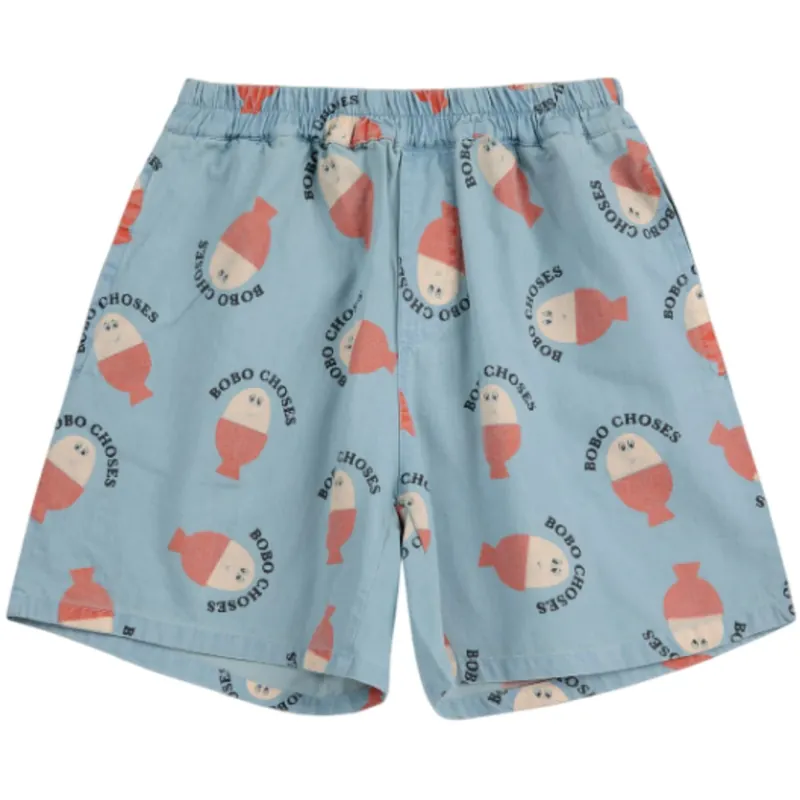 Bobo Choses Ljus Blue Morning Egg All Över Woven Bermuda Shorts Nedsatt pris