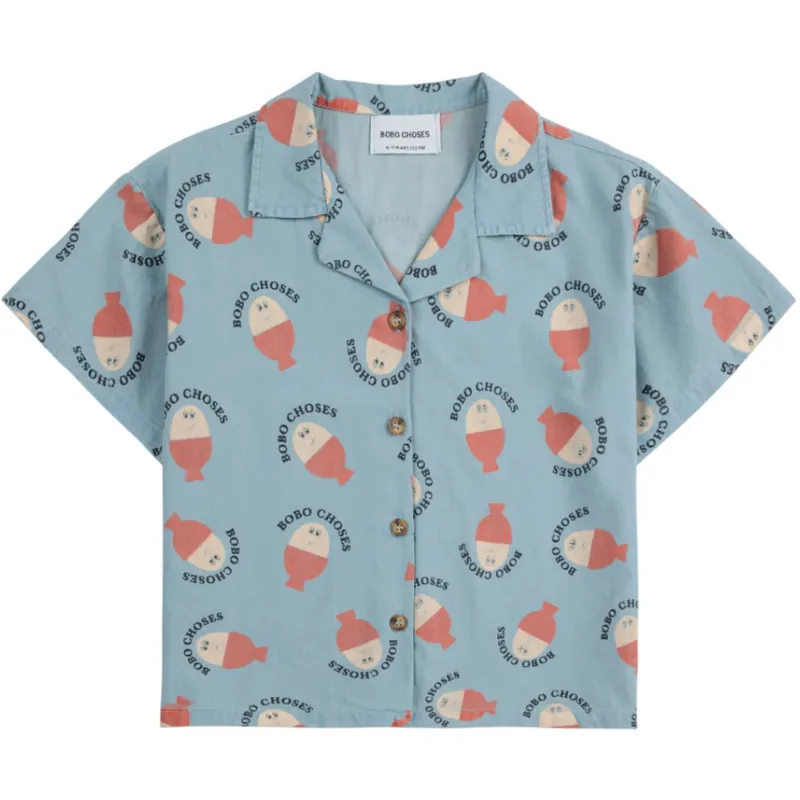 Lågt pris Bobo Choses Ljus Blue Morning Egg All Över Ljus Denim Skjorta