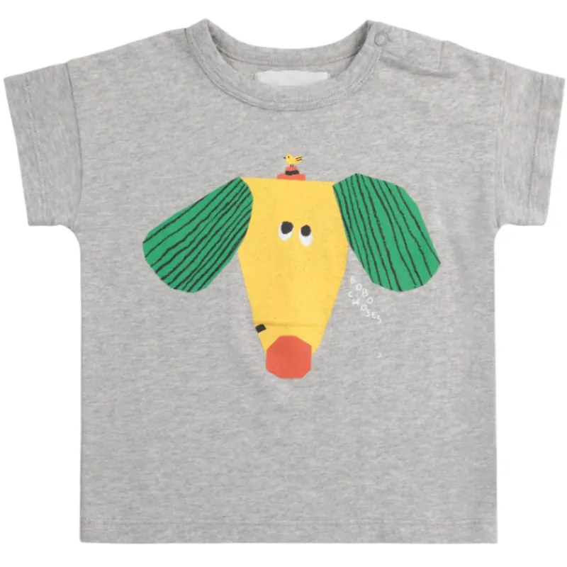 Nedsatt pris Bobo Choses Heather Grey Happy Dog T-shirt