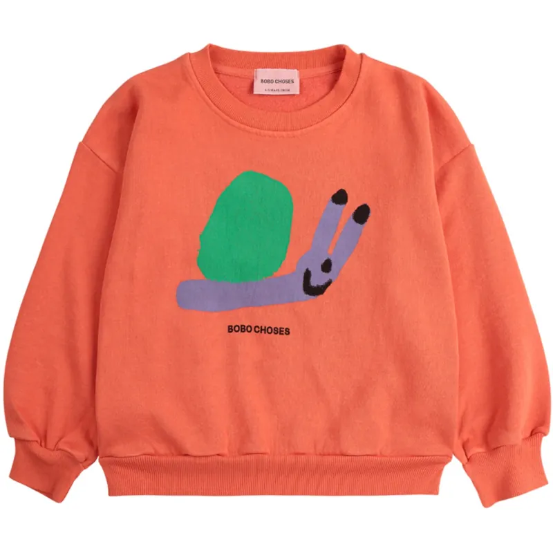 Bobo Choses Red Funny Snail Sweatshirt Reapris