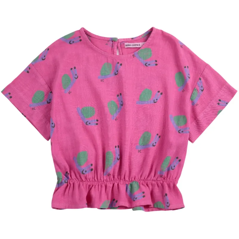 Lågt pris Bobo Choses Fuchsia Funny Snail All Över Woven Blus