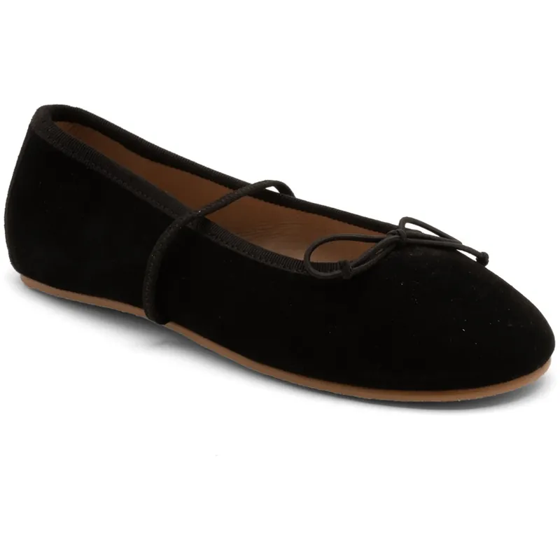 Bisgaard Black Suede Palma Ballerinaskor Premium