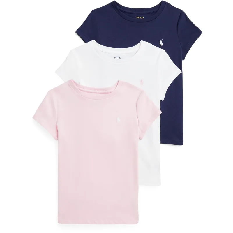 Rabatt Polo Ralph Lauren White / Hintofpink /Newport Navy Girl Presentlåda Set 3-Pack T-Shirts