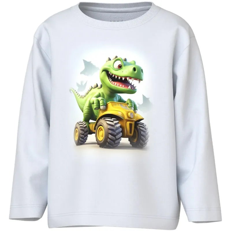 Name It Bright White Race Dino Voto Regular Blus Beställ nu