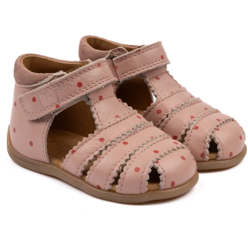 Pom Pom Old Rose Dot Starters™ Scallop Kardborreband Sandal Handla nu