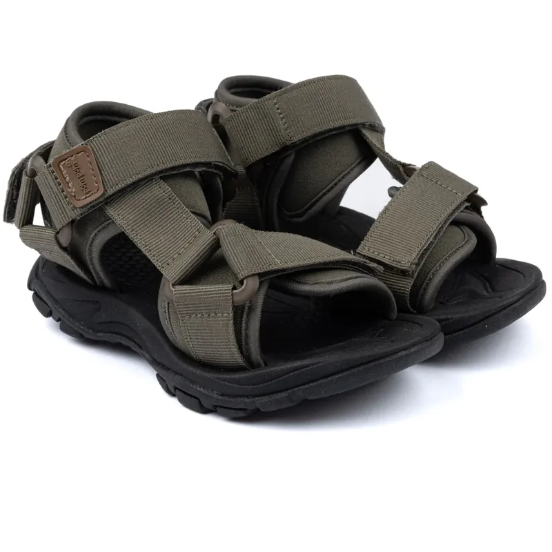 Handla nu Pom Pom Hunter Green Trecking Sandal Kardborreband