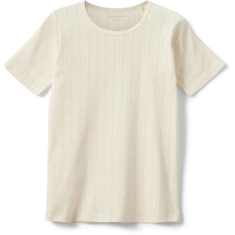 Sofie Schnoor Off White Pipersy Pointelle T-Skjorta Endast idag