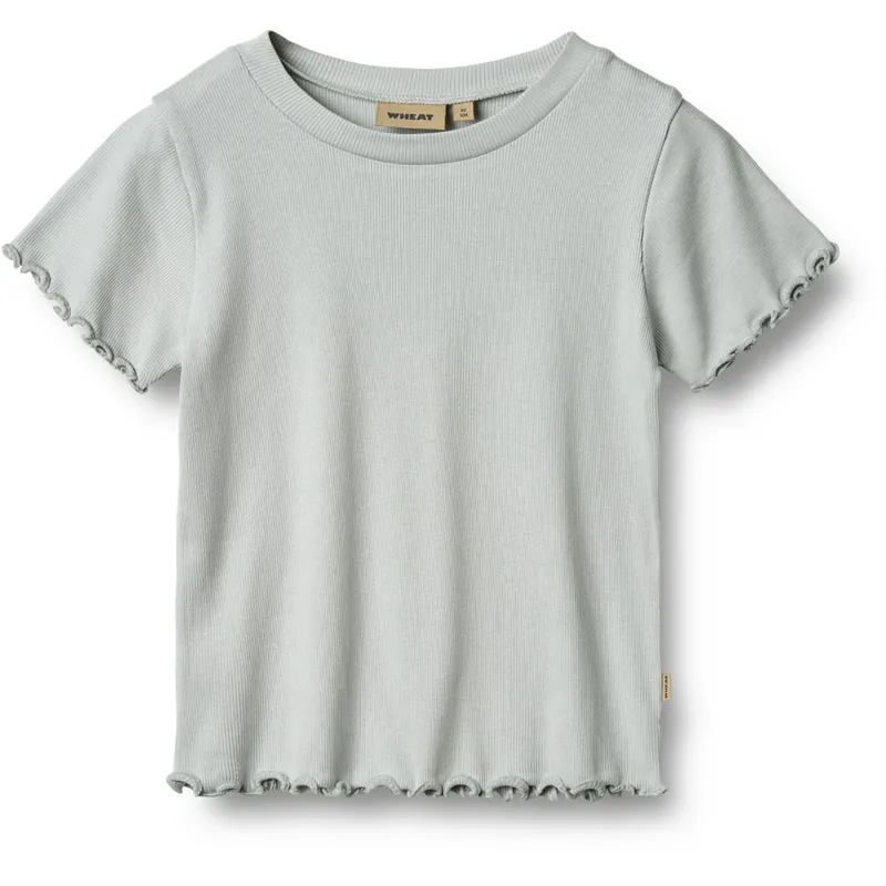 Populärt val Wheat Soft Blue Rib T-Skjorta S/S Irene