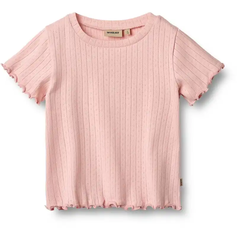 Wheat Rose Sprinkle Rib T-Skjorta S/S Irene Nyhet